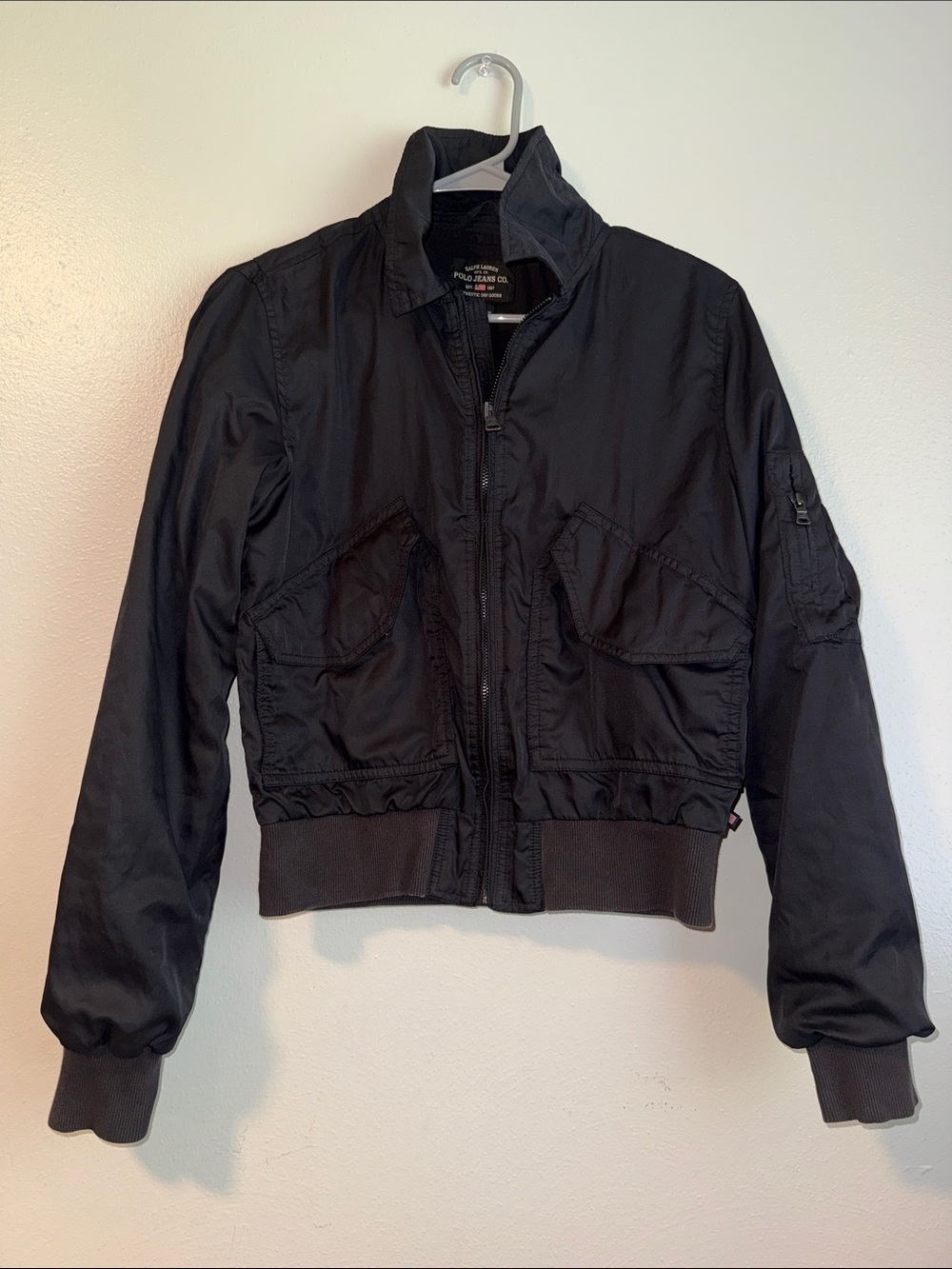 Polo Jeans Black Bomber Jacket - Classic Utility Style